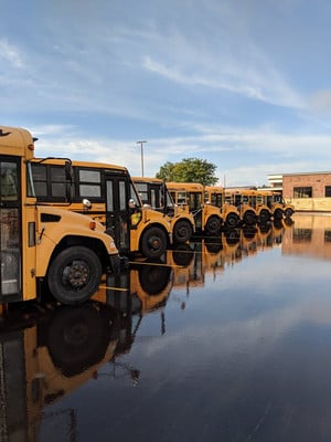 Busses ready to go