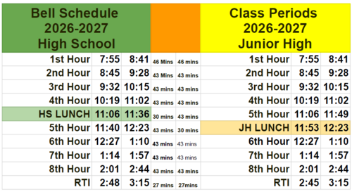 Bell Schedule